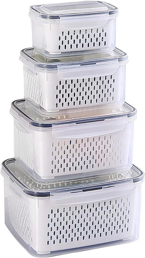 Organizzatore per frigorifero - Set di contenitori per verdure e frutta - 6 pezzi