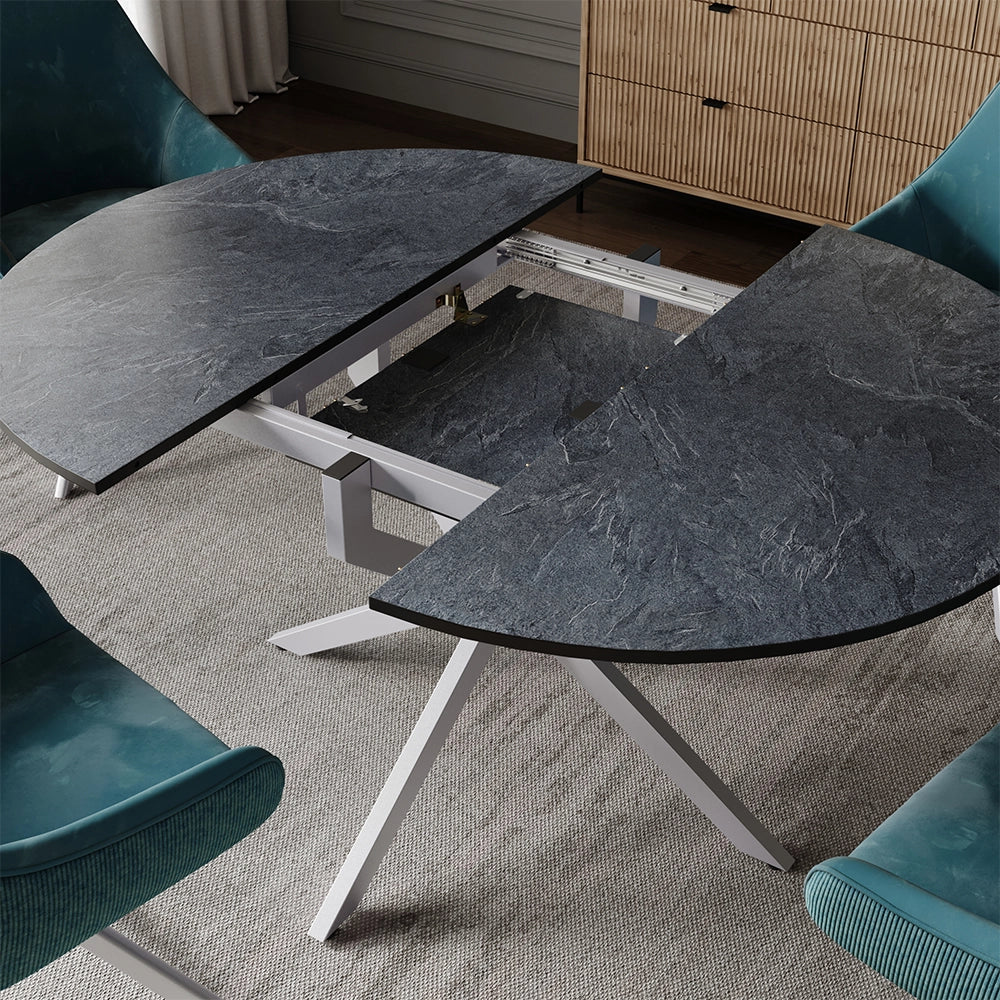 Tavolo da pranzo allungabile Loyd Antracite/Grigio 120 x 120 cm Estensibile Vicco