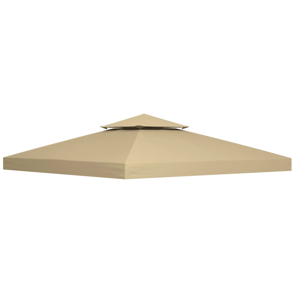 Tetto di Ricambio per Gazebo 3x3 m a 2 Livelli e Resistente ai Raggi UV Beige