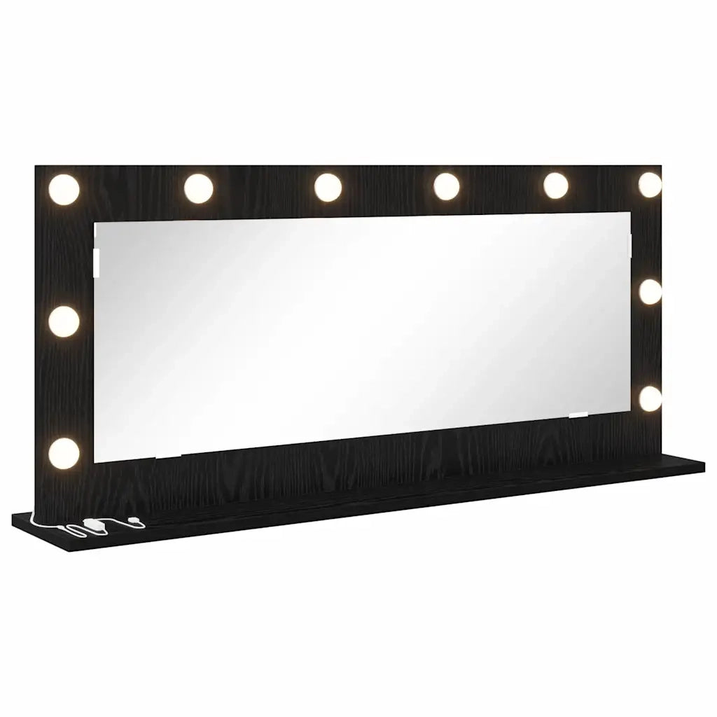 Specchio da Vanità Rettangolare Rovere Nero 100 x 45 x 18 cm 868326