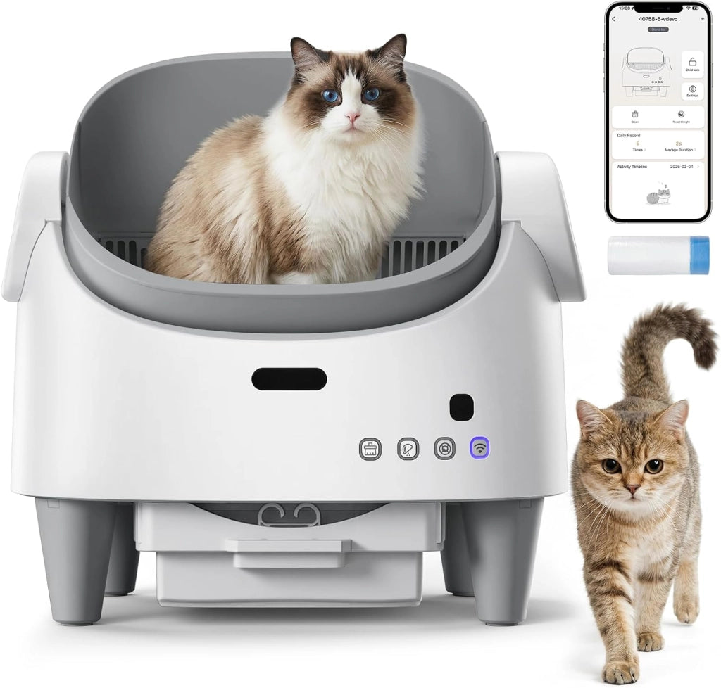 Lettiera Gatto Autopulente Aperta XXL Con APP; Capacità Massima; 73 L Lettiera Automatica Per Gatti; Lettiera Con Triplo Sensore Di Sicurezza; Ampio Spazio;Adatta a Famiglie Con Più Gatti