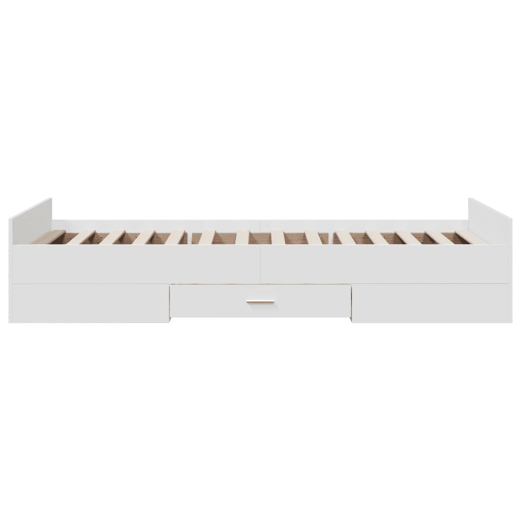 Giroletto con Cassetti Bianco 100x200 cm in Legno Multistrato