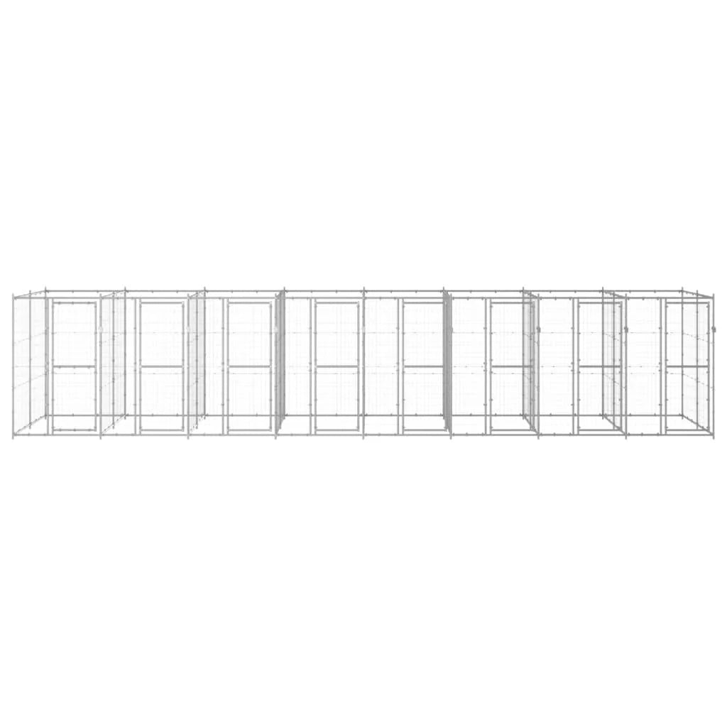 Recinto per animali da esterno per cani in acciaio zincato 19,36 m² 02_0000411