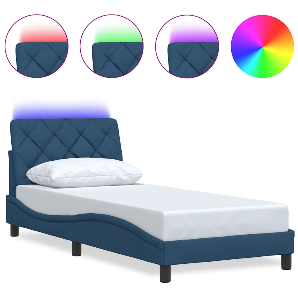Giroletto con LED senza Materasso Blu 80x200 cm in Tessuto 3310635