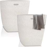 Set da stiro 2 pezzi, stiro pieghevole 90L, stiro sottile, stiro in pelle beige, stiro portatile, contenitore da bucato rigido per camera da letto, bagno