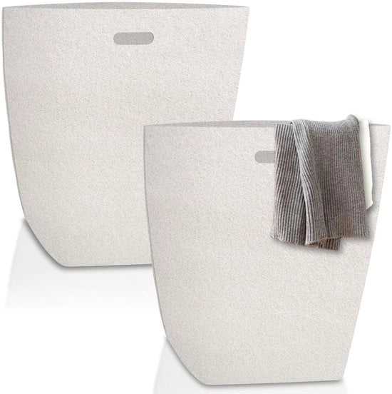 Set da stiro 2 pezzi, stiro pieghevole 90L, stiro sottile, stiro in pelle beige, stiro portatile, contenitore da bucato rigido per camera da letto, bagno