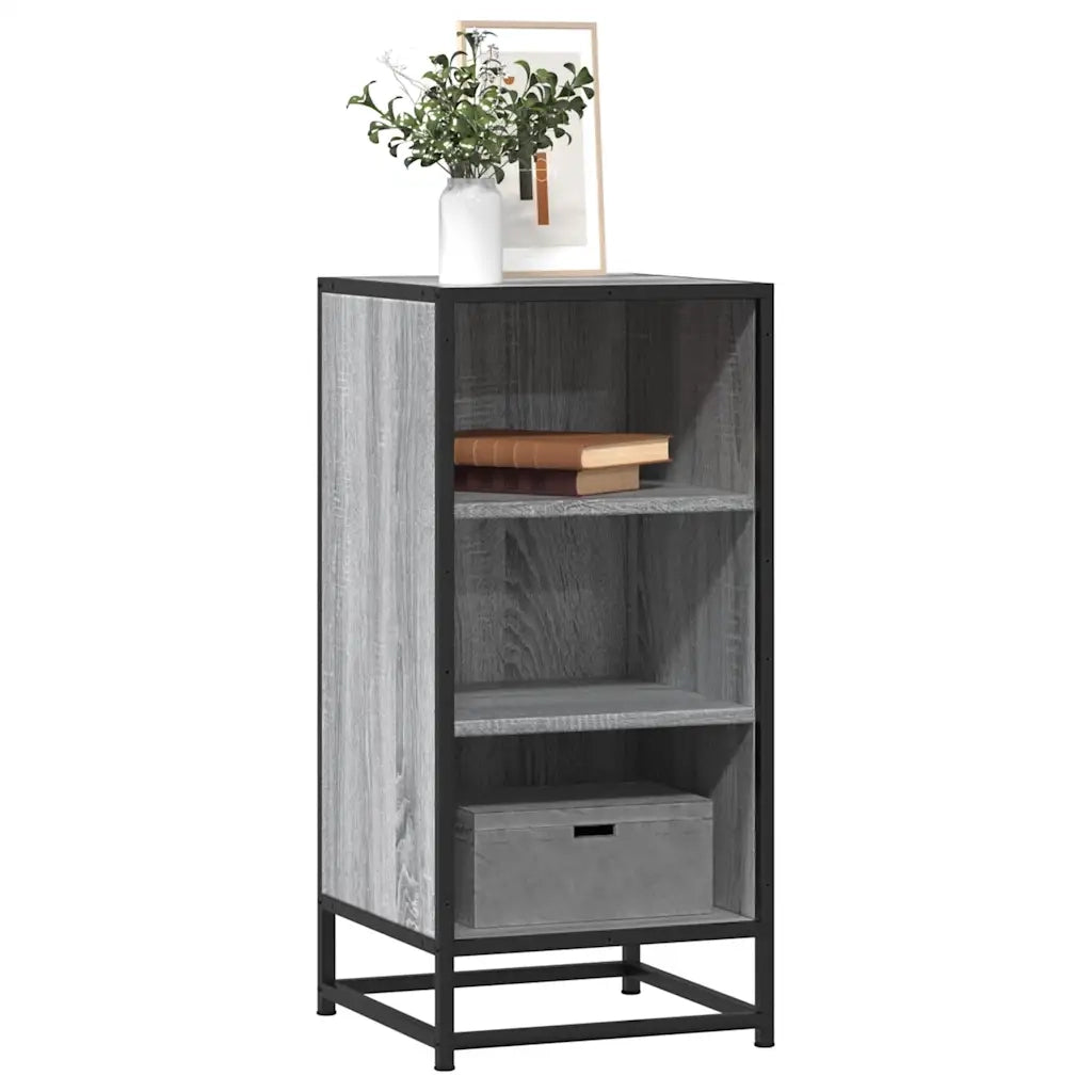 Credenza Grigio Sonoma 35,5x35x76 cm in Truciolato e Metallo