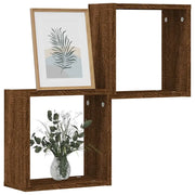 Mensole a Cubo 2 pz Rovere Marrone 30x15x30 cm 815885