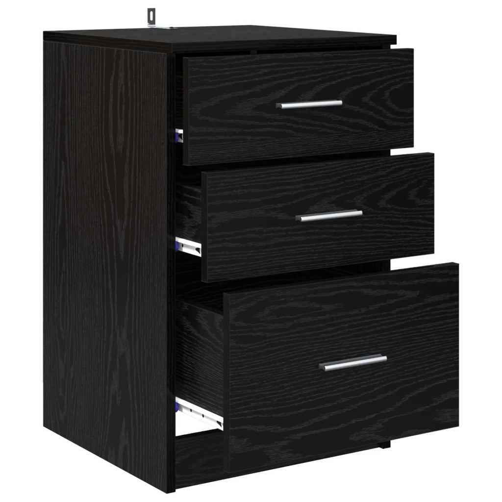 Comodino | Armadio da Notte | Mobiletto da notte Rovere Nero 40 x 40 x 63 cm Legno multistrato
