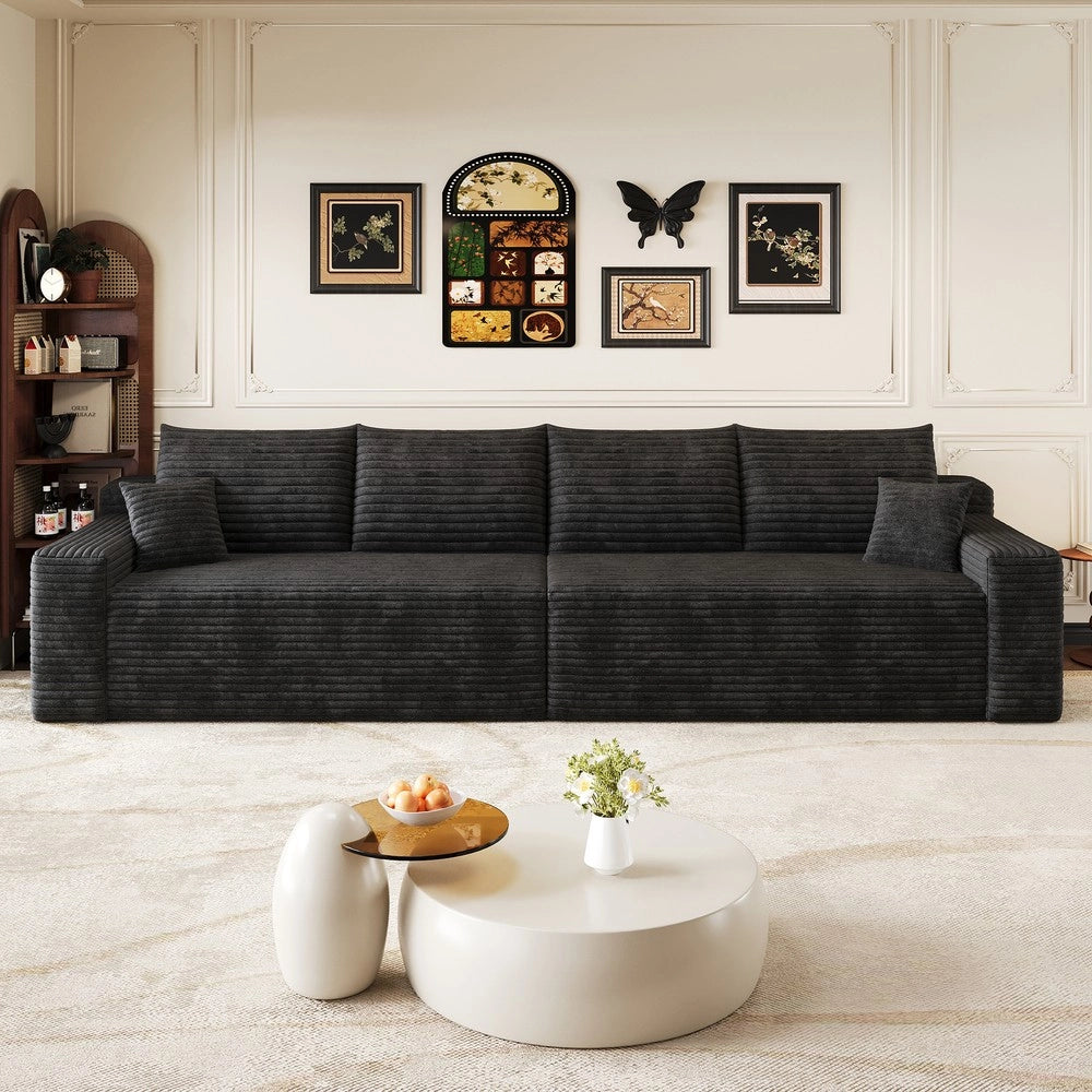 Divano letto in velluto nero ¨C Minimal ¨C 302 cm