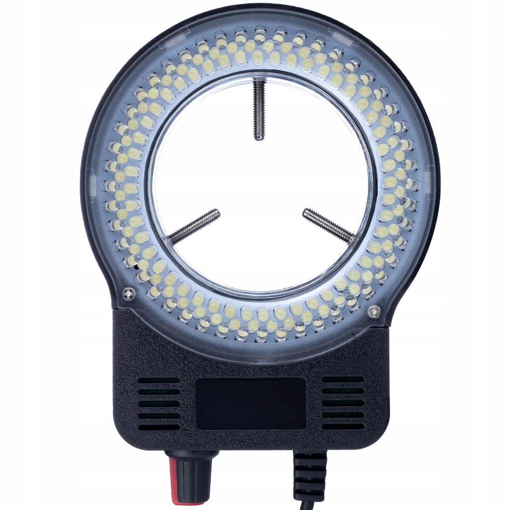 MicroBright 144 LED USB RingLight – Illuminazione per Microscopio | Regolazione Luminosità 0–100% | Montaggio 30–65 mm