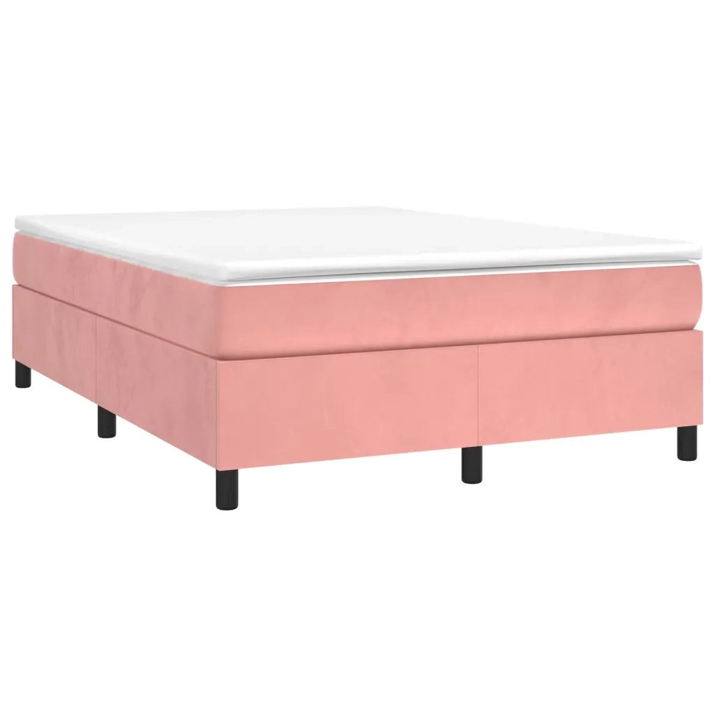 Giroletto a Molle con Materasso Rosa 140x200 cm in Vellutocod mxl 125137