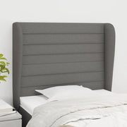 Testiera ad Orecchio-Testata con Orecchie Grigio Scuro 83x23x118/128 cm in Tessuto 799290