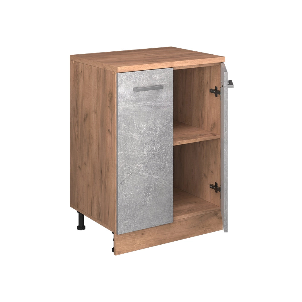 Mobile per mansarda Rion Calcestruzzo/Rovere dorato 60 x 83.8 cm senza inclinazione con 2 ante Vicco