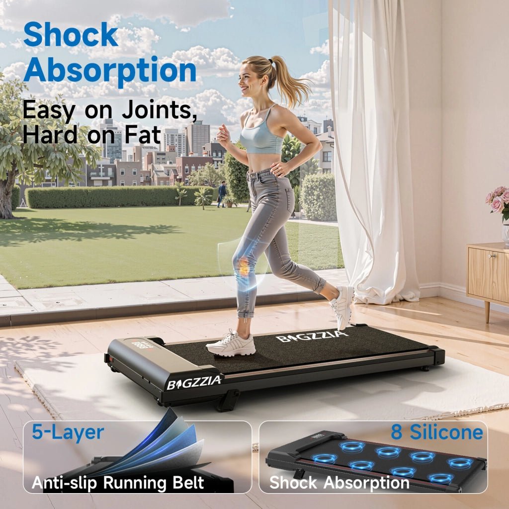 Tapis de Marche con Inclinazione 8%, Tapis Roulant Silenzioso 2,5CV sotto Scrivania 1-8km/h,145kg Portata con Telecomando, Macchina Camminata Compatta