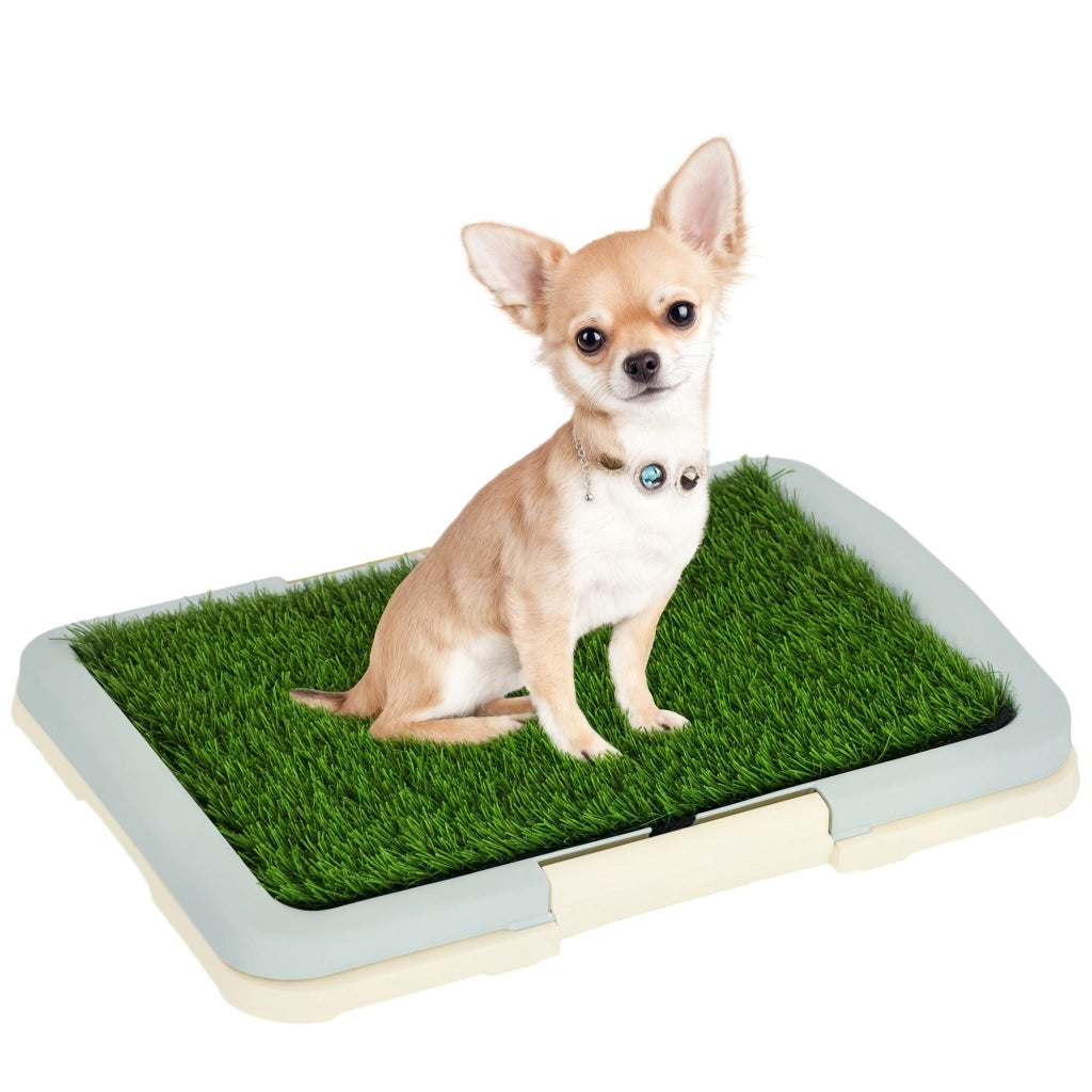 Toilette per cani con tappeto erba sintetica e griglia ¨C Zephmum ¨C 46.5x34 cm