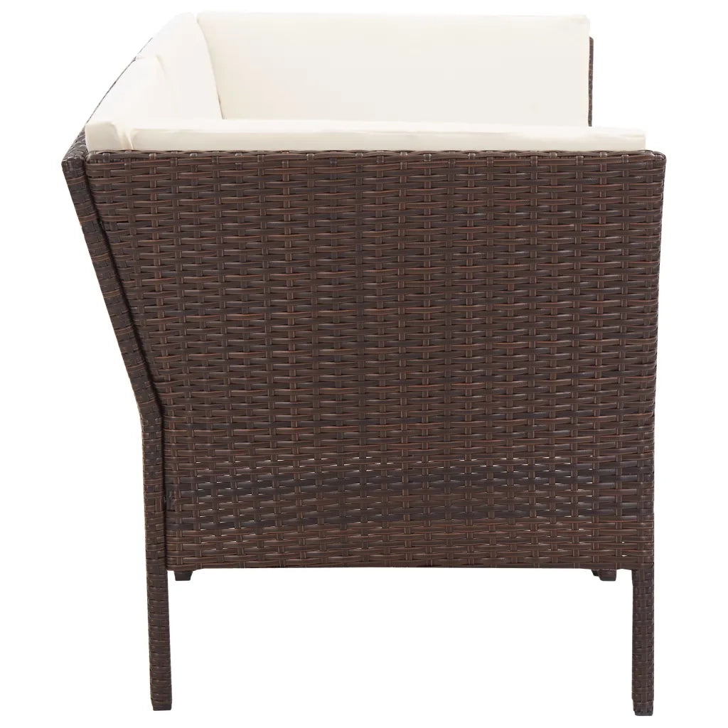 Set Divani da Giardino 6 pz con Cuscini in Polyrattan Marrone cod mxl 43226