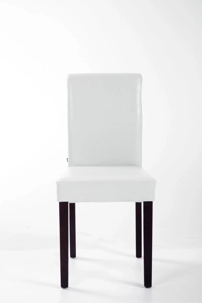 Sedia da pranzo Ina in similpelle bianco,marrone chiaro