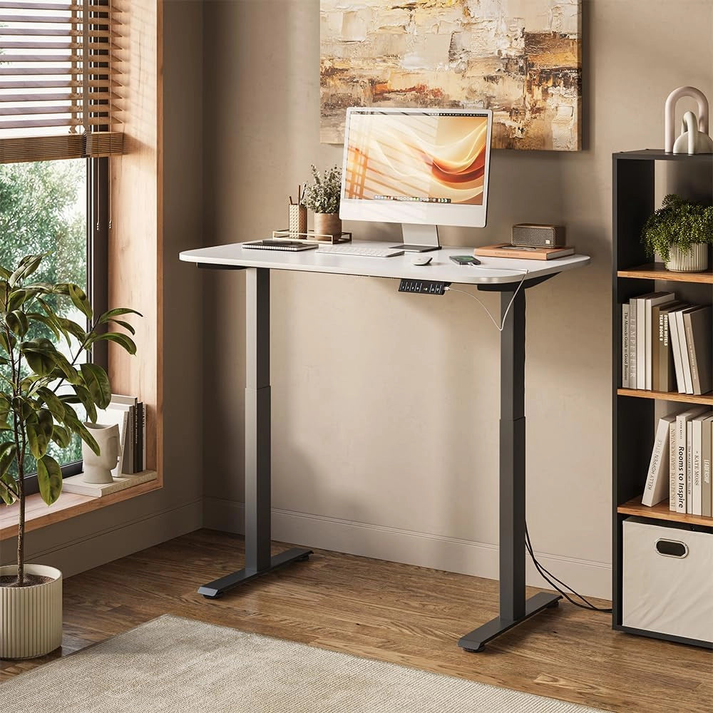 Scrivania Elevate, Nero/bianco, 120 x 70 cm 2 motori, adatto all'uso come postazione di lavoro o scrivania per computer