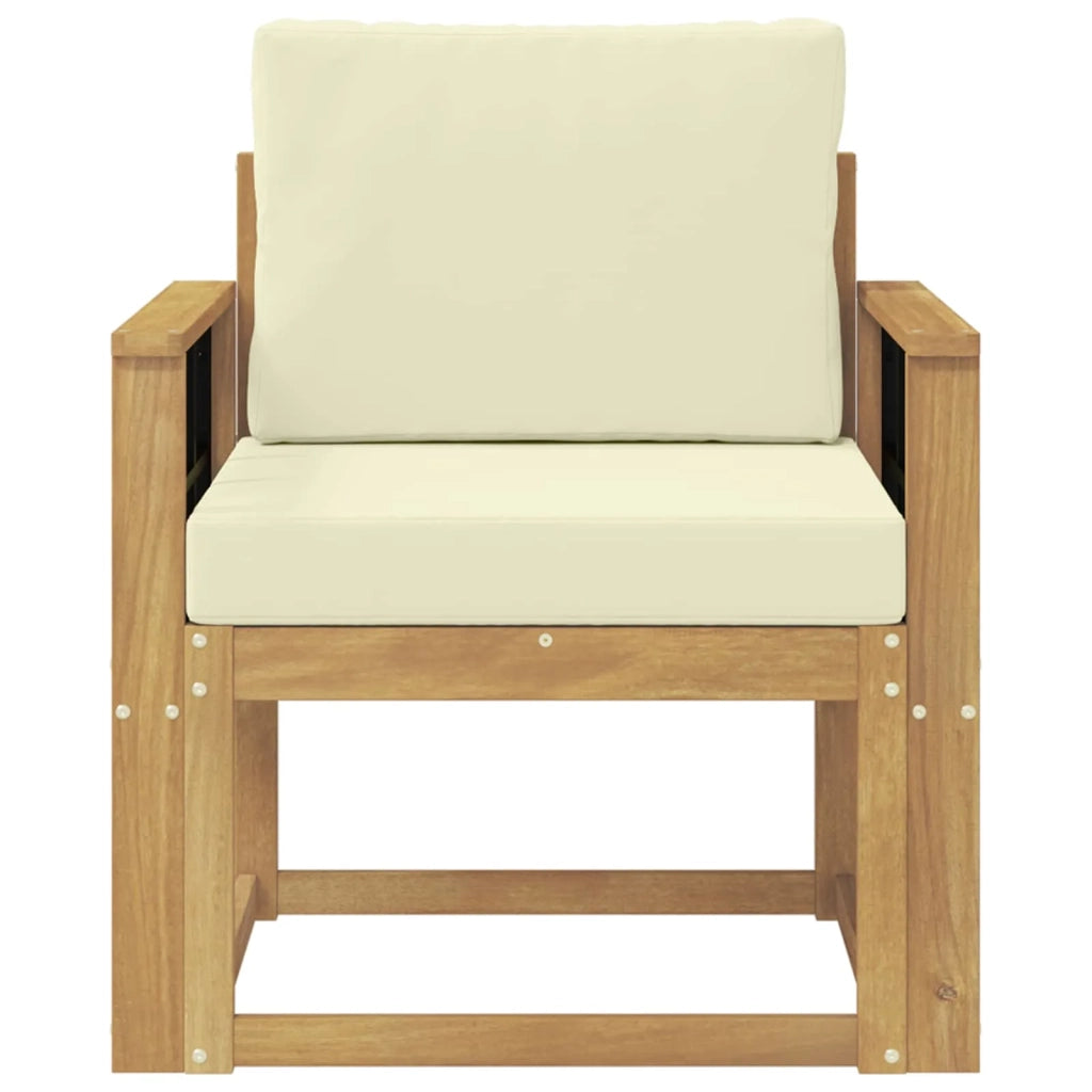 2 Pezzo Set di divani da esterno Poliestere Bianco e Crema 3438984