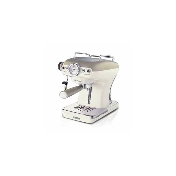 Ariete 1389 macchina da caffè espresso di design - per polvere e cialde ese - filtro 1 e 2 tazze - montalatte - 850 watt - linea vintage - beige - 00M138913AR0