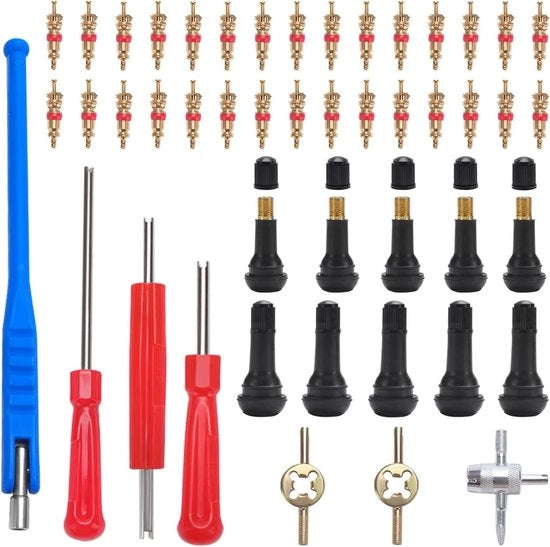 Set di treccia per pneumatici con TR413 valvola a click - rimuovitore di valvola doppia e singola / 4-travel - nucleo di valvola in rame puro - veicoli pesanti