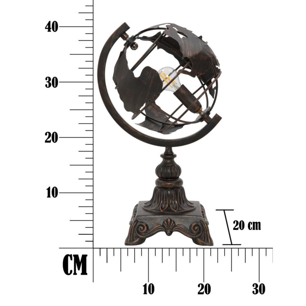 Lampada da tavolo World Industry in ferro brunito a forma di globo