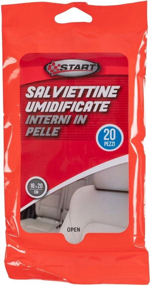 Salviette Umidificante per superfici in pelle 20 pezzi 18cm x 20cm