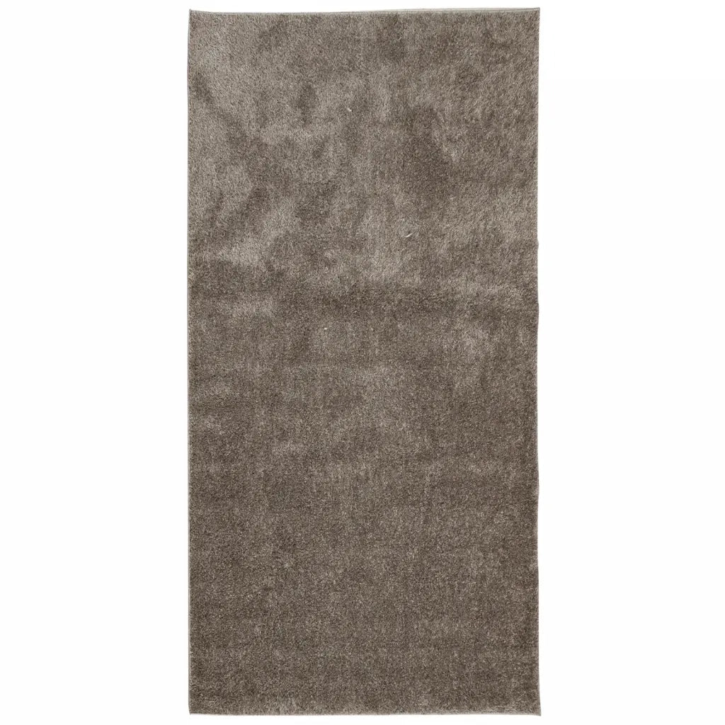Tappeto a Pelo Lucido Lungo ISTAN Effetto Grigio 100x200 cm 375675