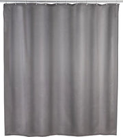 Douchegordijn antibatterico effetto grigio - impermeabile - lavabile - 12 anelli