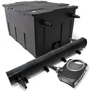Set: Filtro bio per laghetto 60000l con Chiarificatore UVC 72W Pompa 80W