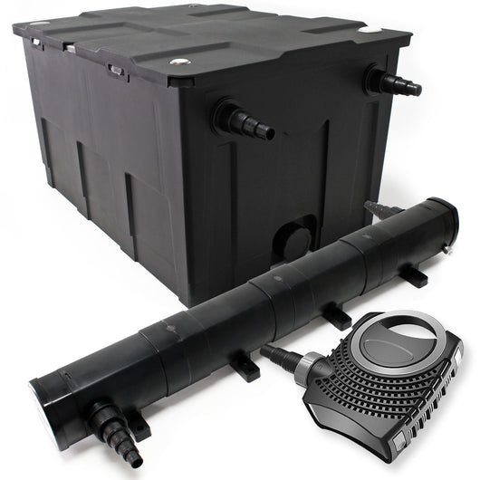 Set: Filtro bio per laghetto 60000l con Chiarificatore UVC 72W Pompa 80W