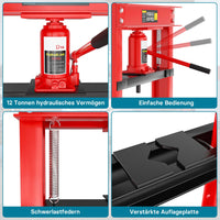 Pressa idraulica da officina 12t Pressa a telaio per cuscinetti