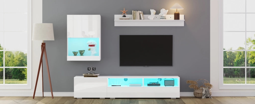 Cassettiera TV bianca in truciolare lunghezza 175 cm