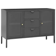 Credenza | Madia | Buffet da pranzo | Armadio da pranzo Antracite 105x35x70 cm in Acciaio e Vetro Temperato