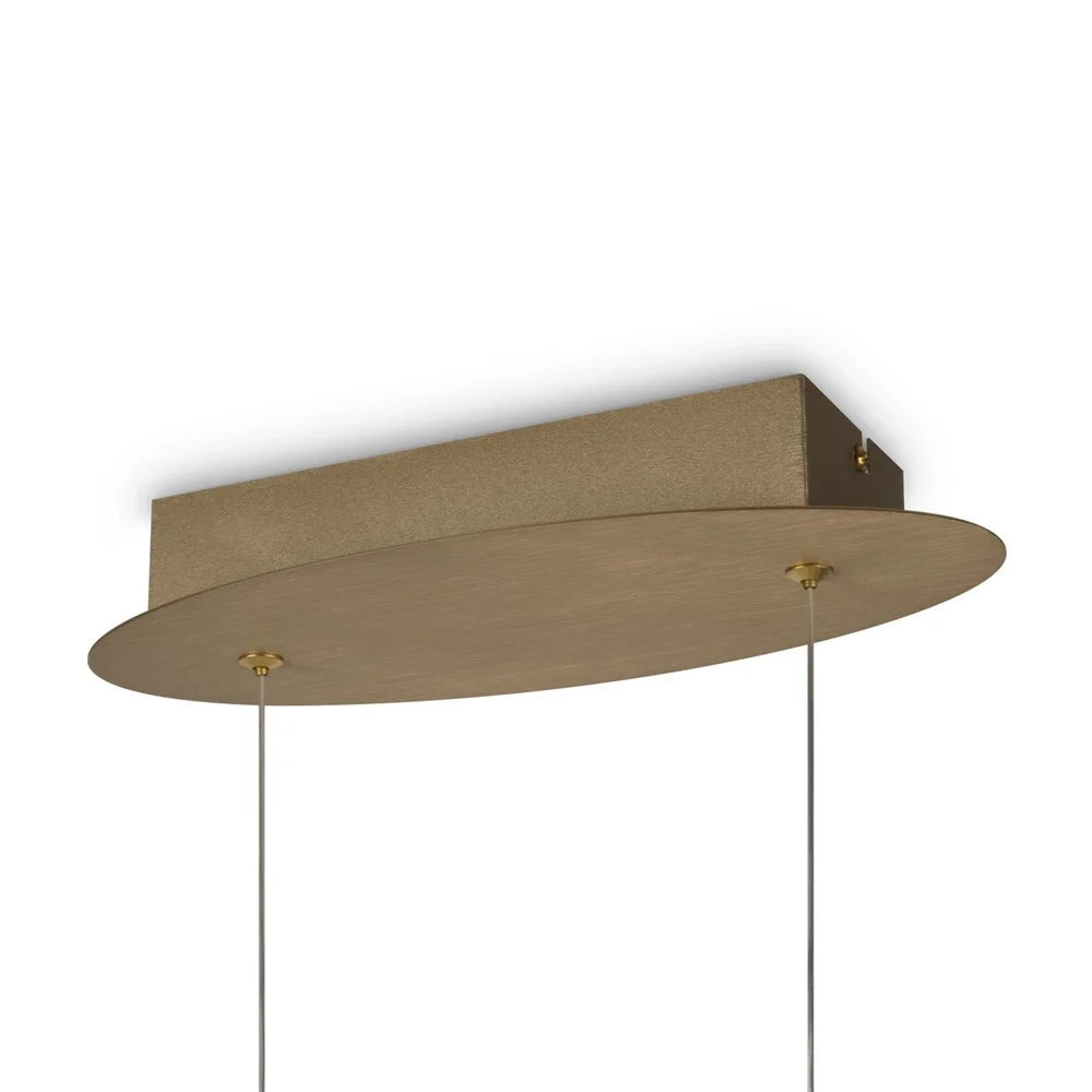 Lampadario A Sospensione Moderno Curve Alluminio Oro 1 Luce Led 42W