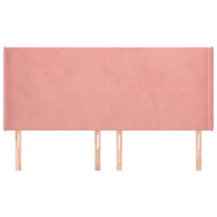 Testiera ad Orecchio Rosa 203x16x118/128 cm in Velluto 3119371