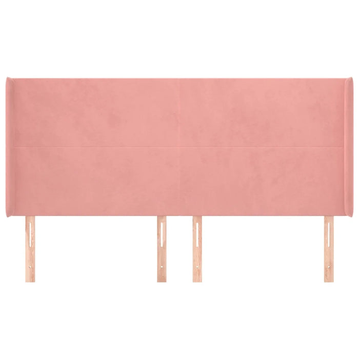 Testiera ad Orecchio Rosa 203x16x118/128 cm in Velluto 3119371