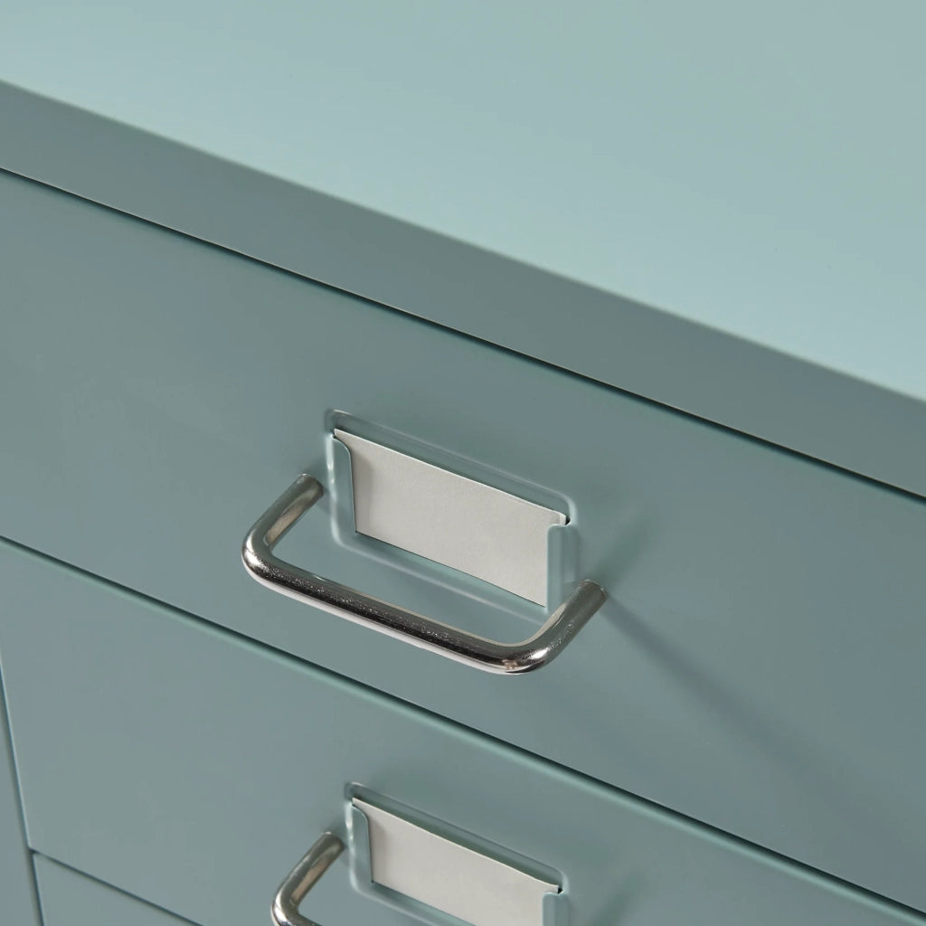 Mobiletto da ufficio mobile contenitore su ruote con 5 cassetti 69 x 28 x 41 cm verde menta 03_0009108