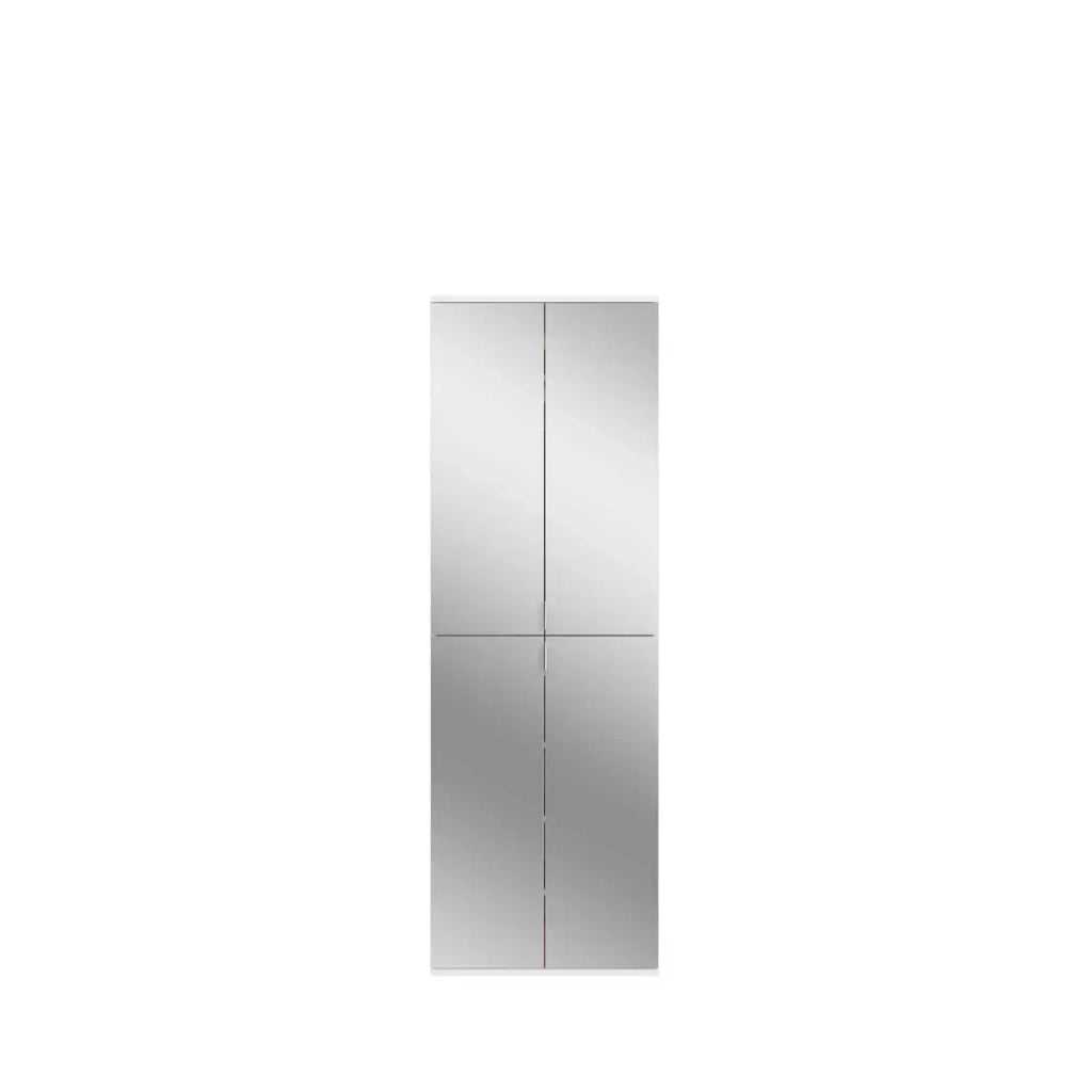 Armadio 12 porte BODITE – 4 porte con specchi – Bianco laccato