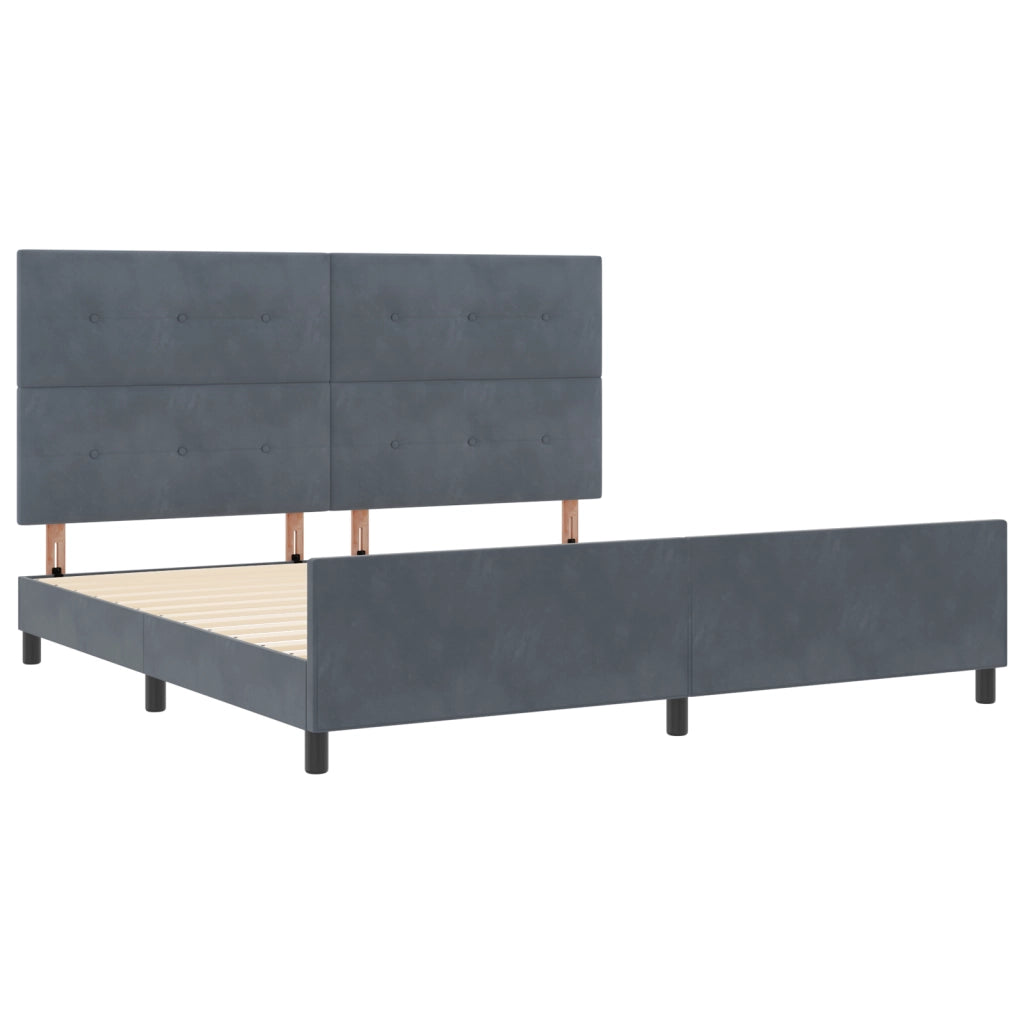 Letto Matrimoniale Grigio Scuro 200x200 cm in Velluto