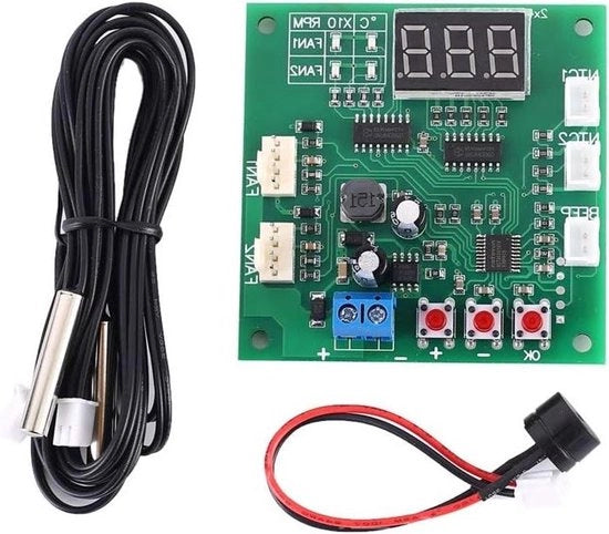 Modulo Driver DC 12V 24V 48V 2 canali PWM 4-filari Regolatore di temperatura Governatore di velocità Display per modulo di ventilatore/ allarme