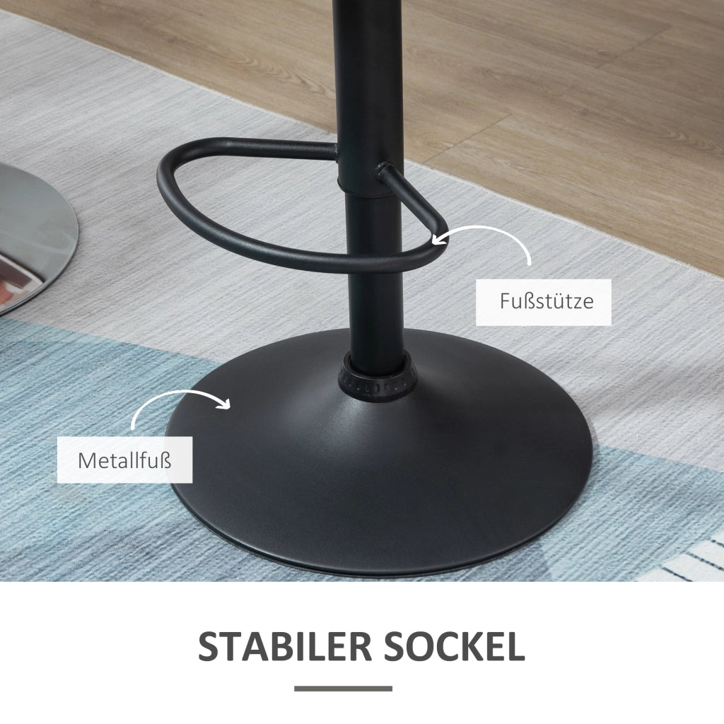 SGABELLO DA BAR girevole e regolabile in altezza 51,5x57,5x93-114,5 cm nero Set da 2 pezzi