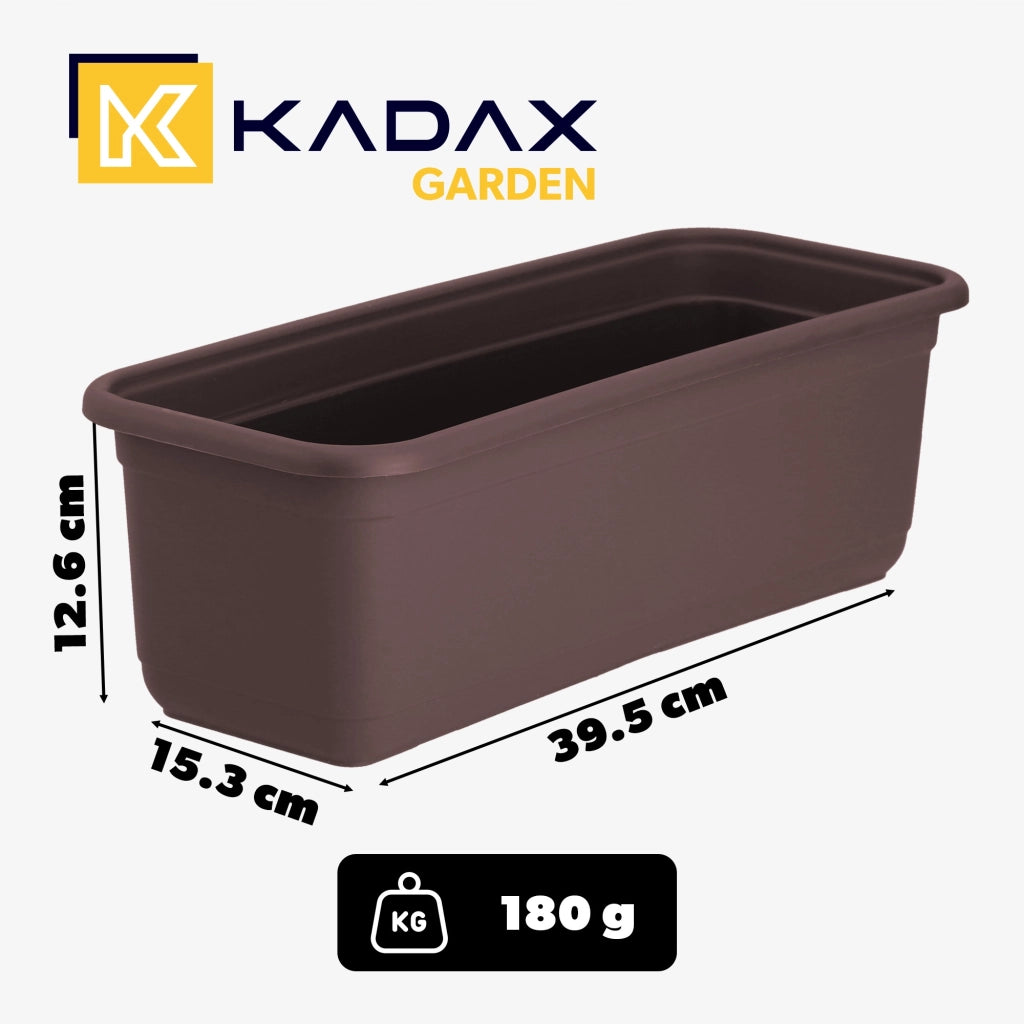 KADAX Fioriera da balcone 40 cm Vaso da fiori da balcone Marrone