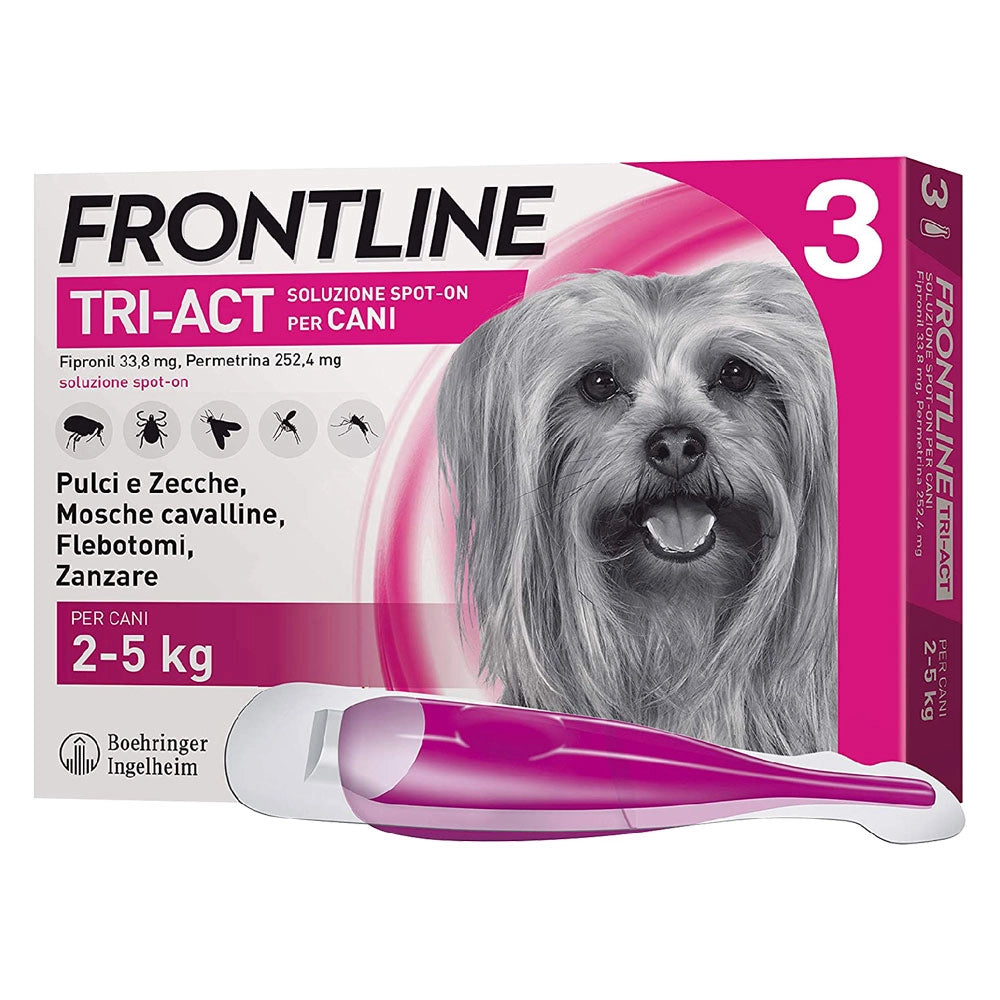 ANTIPARASSITARIO 'FRONTLINE TRI-ACT' cani  2/5  kg - 3 pipette ml 0,5  - FRONTLINE