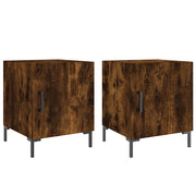 Set di 2 Comodini | Armadio da Notte | Mobiletto da notte Rovere Fumo 40x40x50 cm in Legno Multistrato