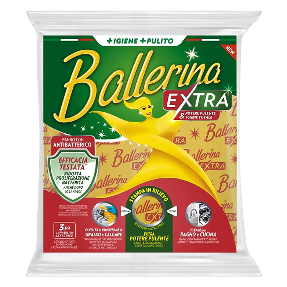 Panno Ballerina in Microfibra Giallo Confezione da PZ 3