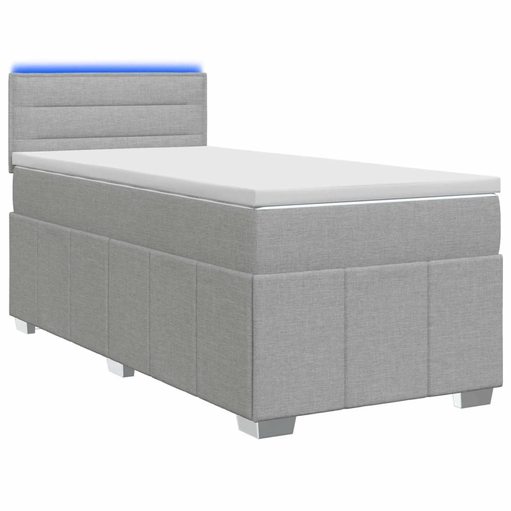 Letto box spring con materasso Grigio Chiaro 80 x 200 cm 3452537