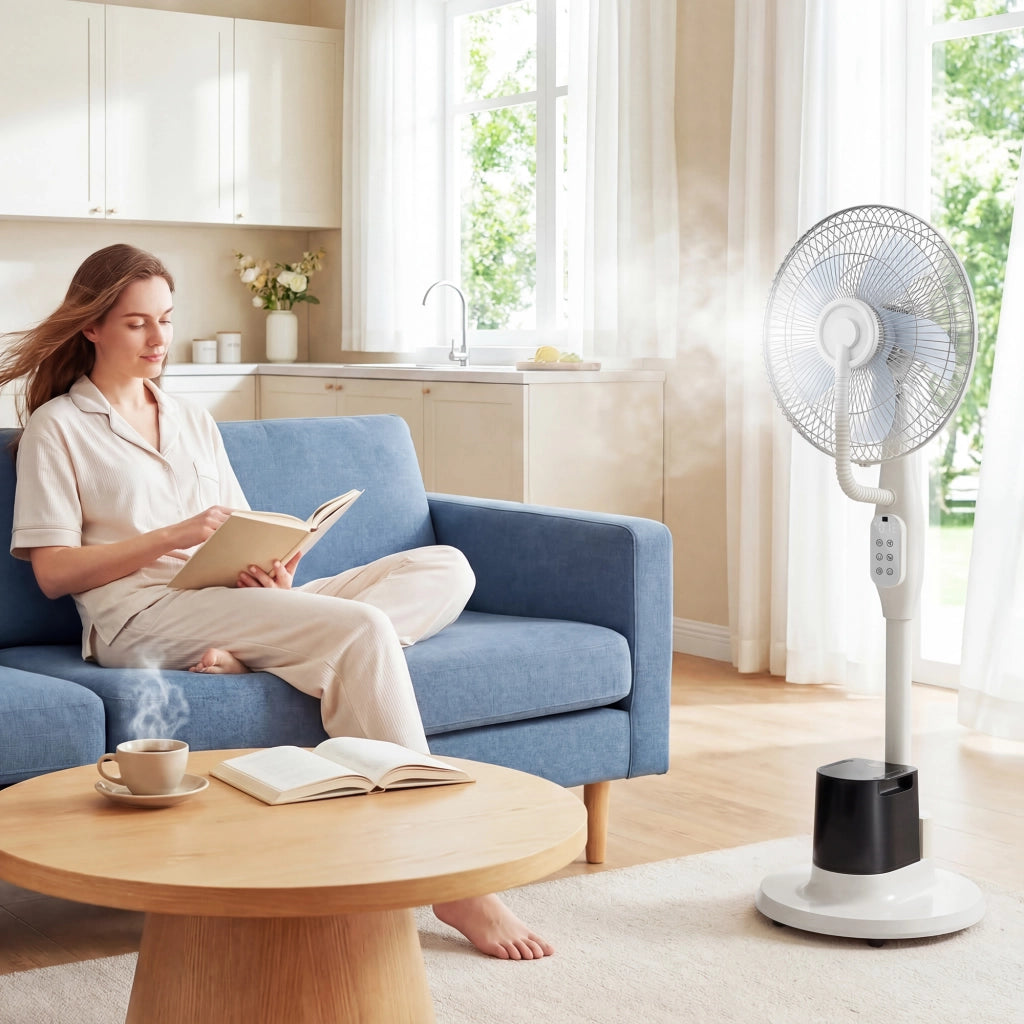 Ventilatore a colonna con nebulizzatore ¨C zephmum ¨C 70¡ã oscillazione, 3 velocit¨¤, 3 modalit¨¤, serbatoio 3.5L, bianco