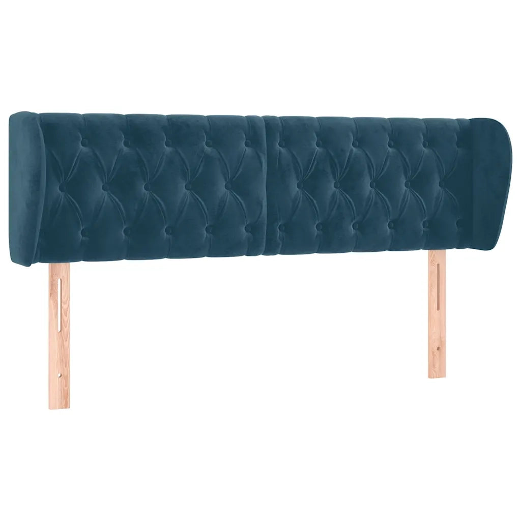 Testiera ad Orecchio Blu Scuro 147x23x78/88 cm in Vellutocod mxl 73667
